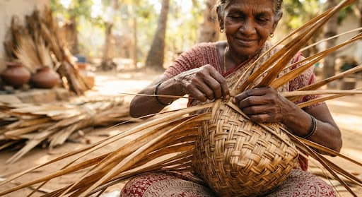 Palmyra weaving craftsmanship and community education