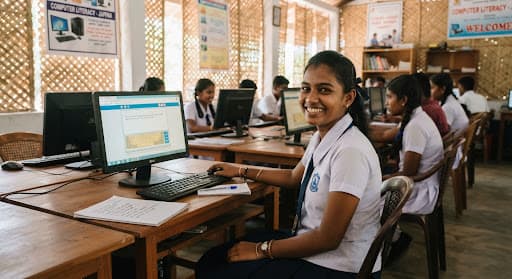 Tamil students benefiting from educational sponsorship and community support